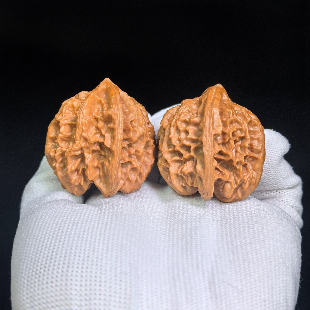 Cao Dalong Tiancanjiao Wenwan Walnuts Pair | Broad-Winged Sculptural Form | 38.0mm × 39.0mm | LDTC-C1D6E - ThePatinaProject