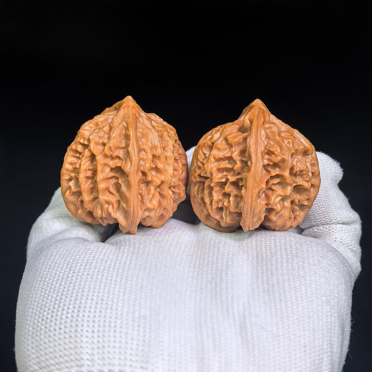 Cao Dalong Tiancanjiao Wenwan Walnuts Pair | Broad-Winged Sculptural Form | 38.0mm × 39.0mm | LDTC-C1D6E - ThePatinaProject