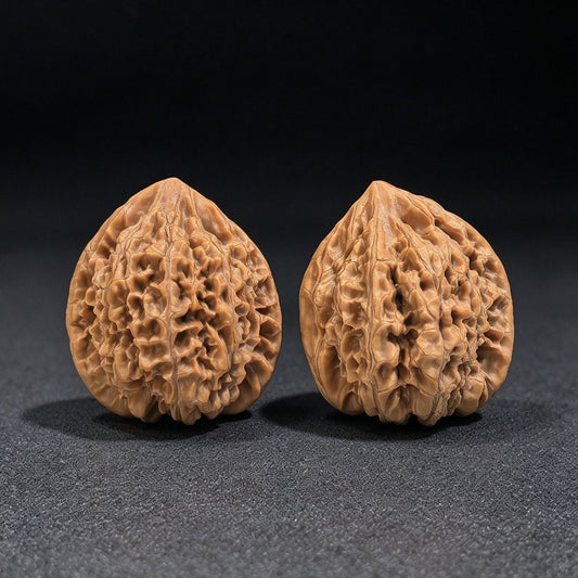 Classic Official Hat Wenwan Walnut Pair | 40.0mm × 36.0mm | GM-SY1I0 - ThePatinaProject