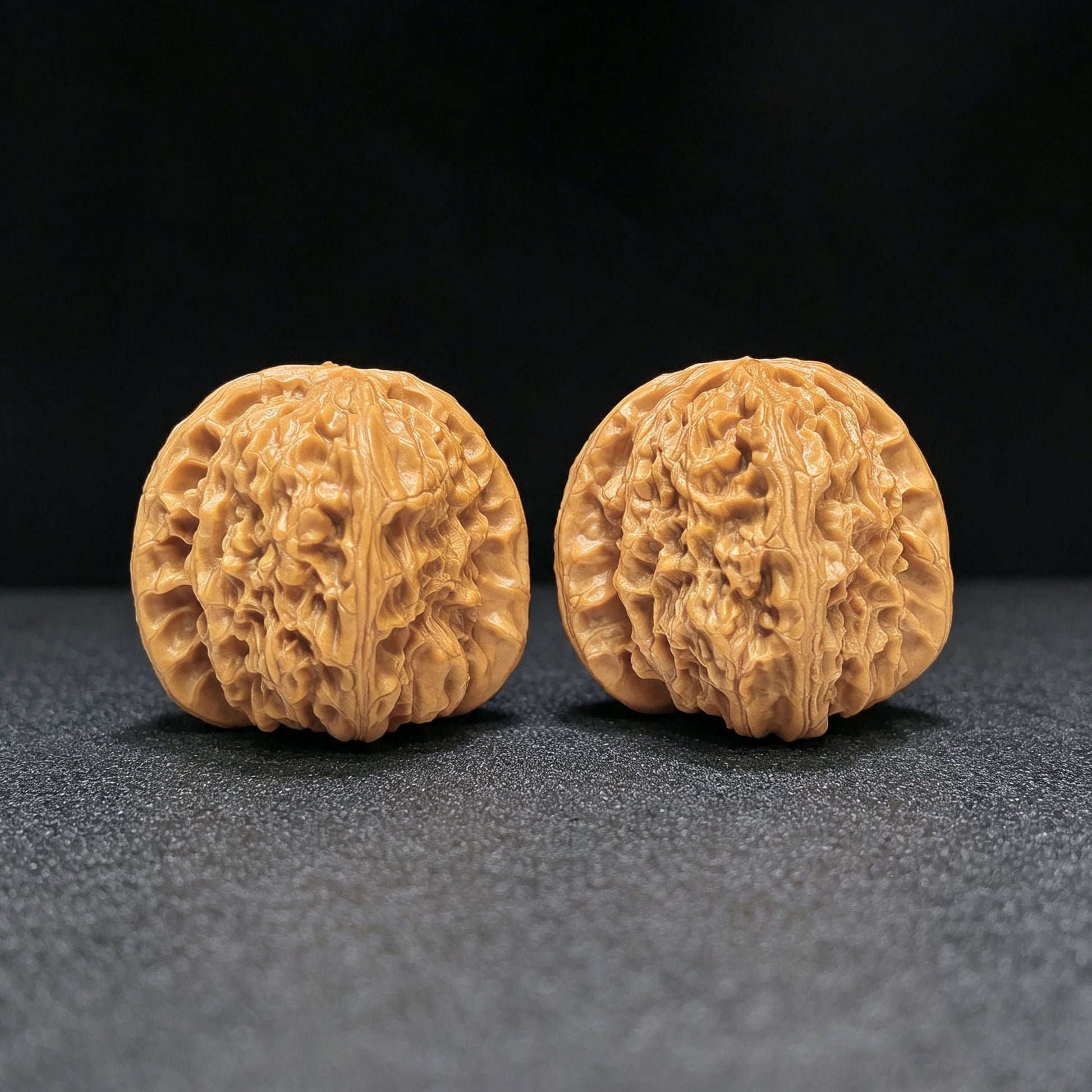"Classic White Lion" Baishizi Low-Profile Wenwan Walnuts Pair | 39.0mm x 39.0mm | BSJ-1504C - ThePatinaProject