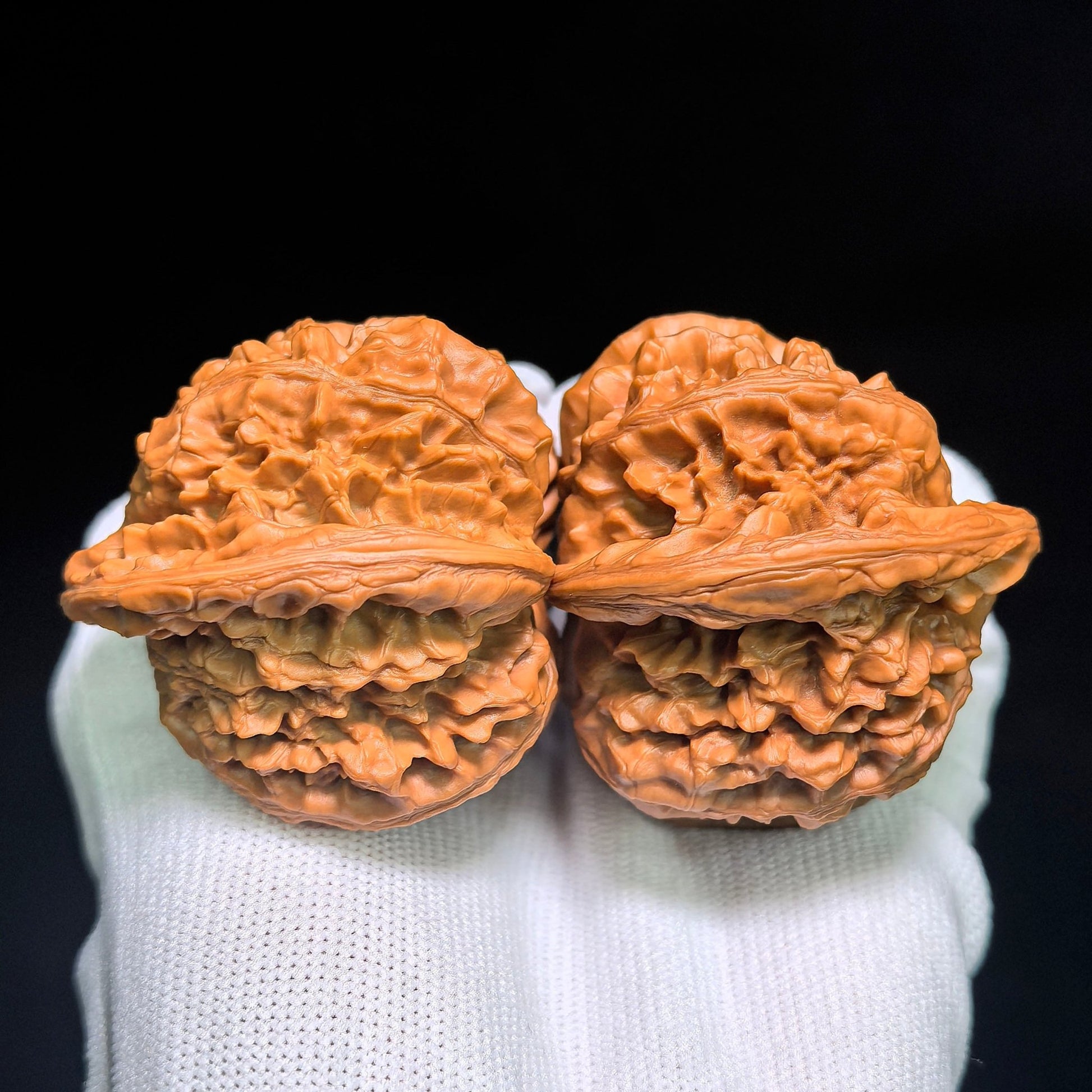 Collector Grade Qilin-Pattern Conjoined Scholar Walnut Pair — 62.0mm x 51.0mm | QLWLT-CWA4E - ThePatinaProject