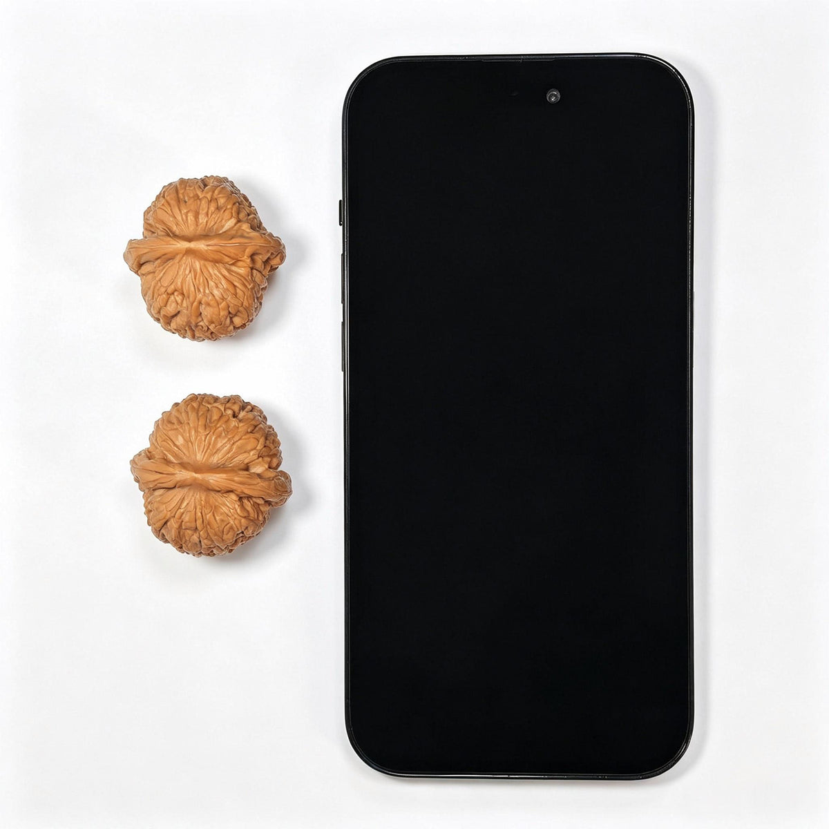 Compact “Meteorite Yuanbao” Wenwan Walnut Pair — 32.0mm x 32.0mm | YSYB-SY1D7 - ThePatinaProject