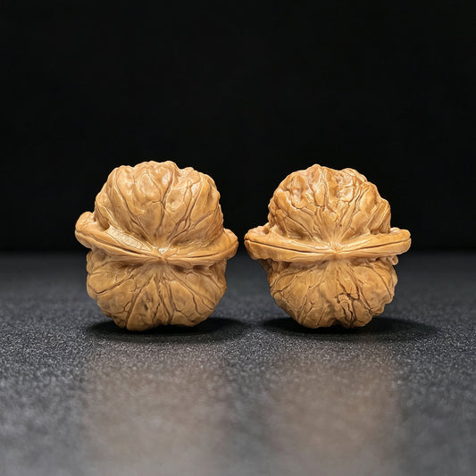 Compact Round-Bodied Damo Wenwan Walnut Pair — 35.0mm x 35.0mm | DM-1103 - ThePatinaProject