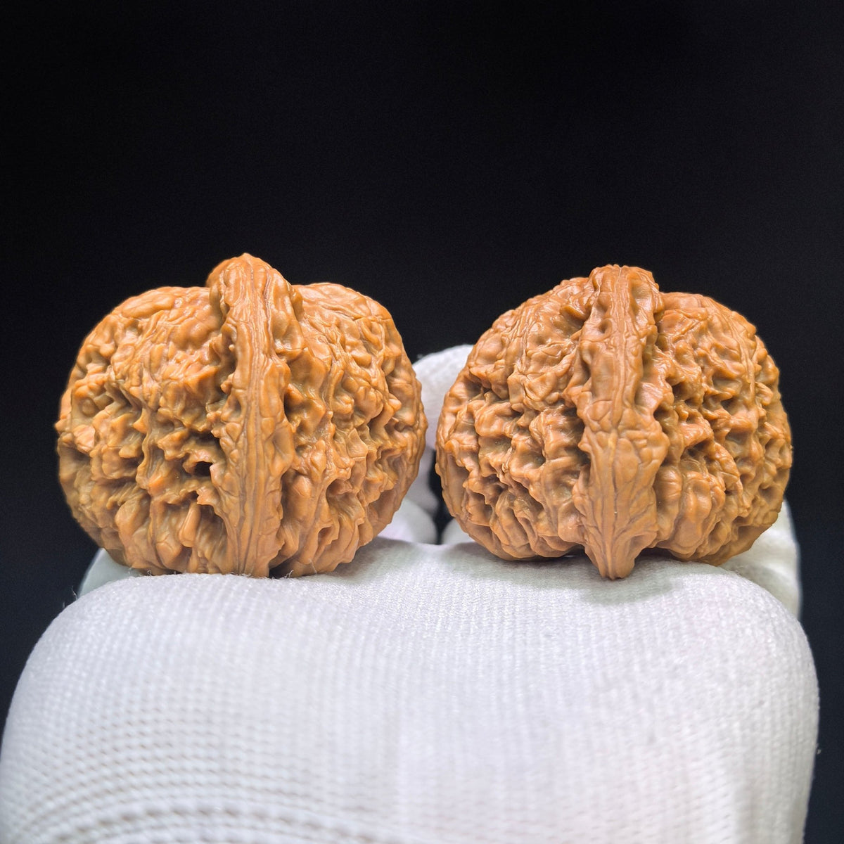 "Concave Base Nanjiangshi" Nanjiangshi Aodi Wenwan Walnuts (Pair) | 49.0mm x 45.0mm | Stock ID: NJS-1551C - ThePatinaProject