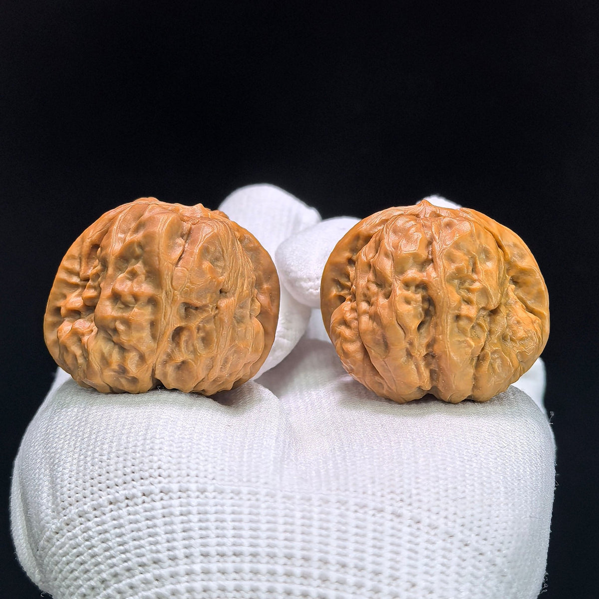 "Crystal Frog" Shuijingwa Low-Profile Wenwan Walnuts Pair | 36.0mm x 36.0mm | W-1402 - ThePatinaProject