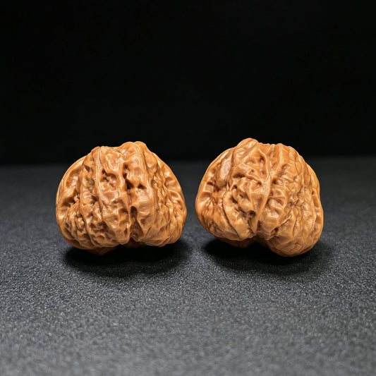 "Crystal Toad Frog" Chanchu Shuijingwa HMT-1503C Low-Profile Wenwan Walnuts Pair | 38.0mm x 40.0mm | HMT-1503C - ThePatinaProject