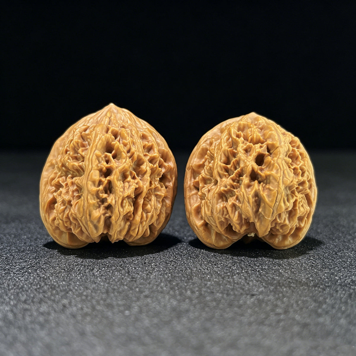 Da Ye Niu (Giant Wild Bison) Scholar Walnuts Pair | 42.0mm x 40.0mm | Stock ID: YN-1107 - ThePatinaProject