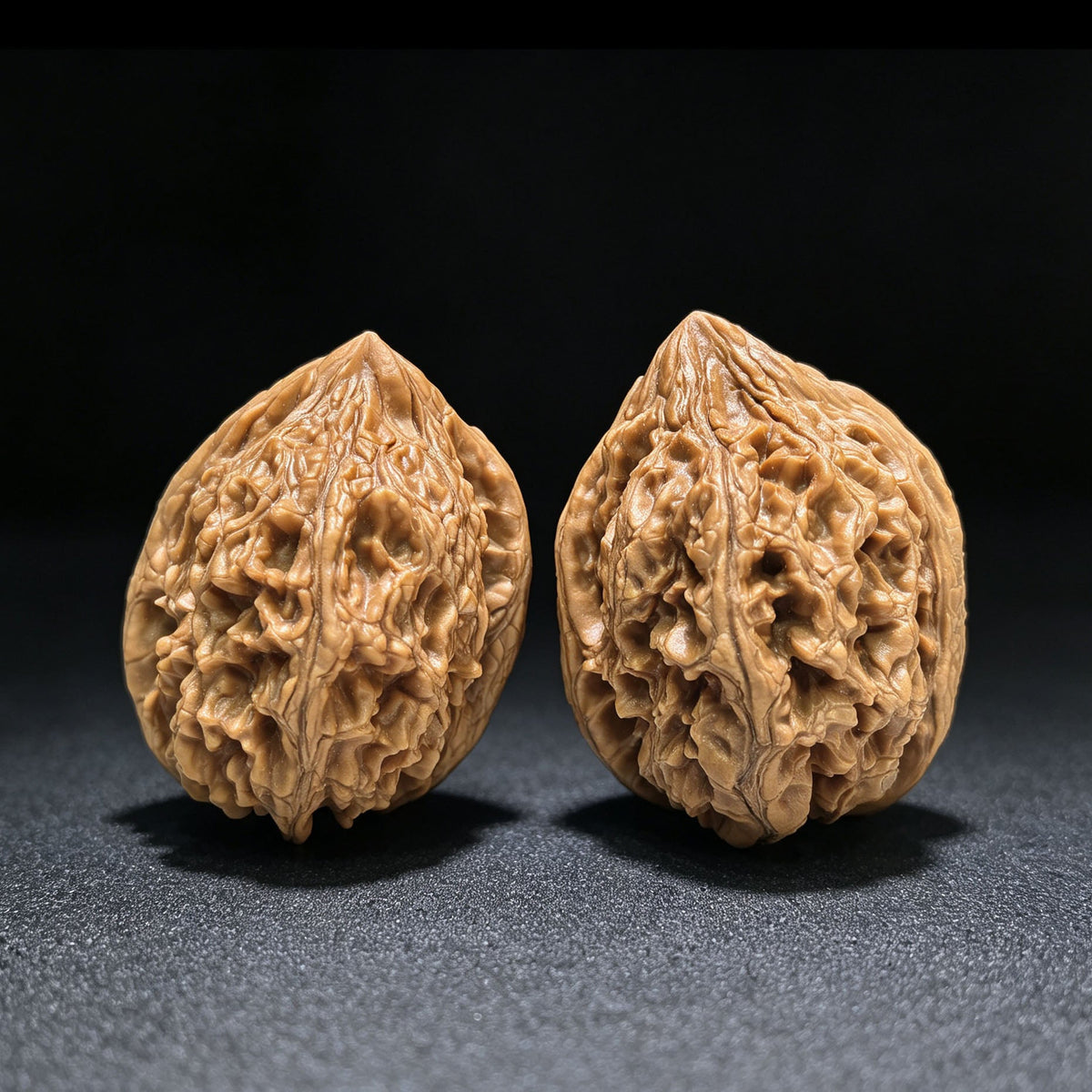 "Dagu Stone" Dagu Shi DGS-1601 Tall-Profile Wenwan Walnuts Pair | 39.0mm x 45.0mm | DGS-1601 - ThePatinaProject