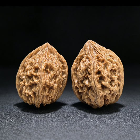 "Dagu Stone" Dagu Shi DGS-1601 Tall-Profile Wenwan Walnuts Pair | 39.0mm x 45.0mm | DGS-1601 - ThePatinaProject