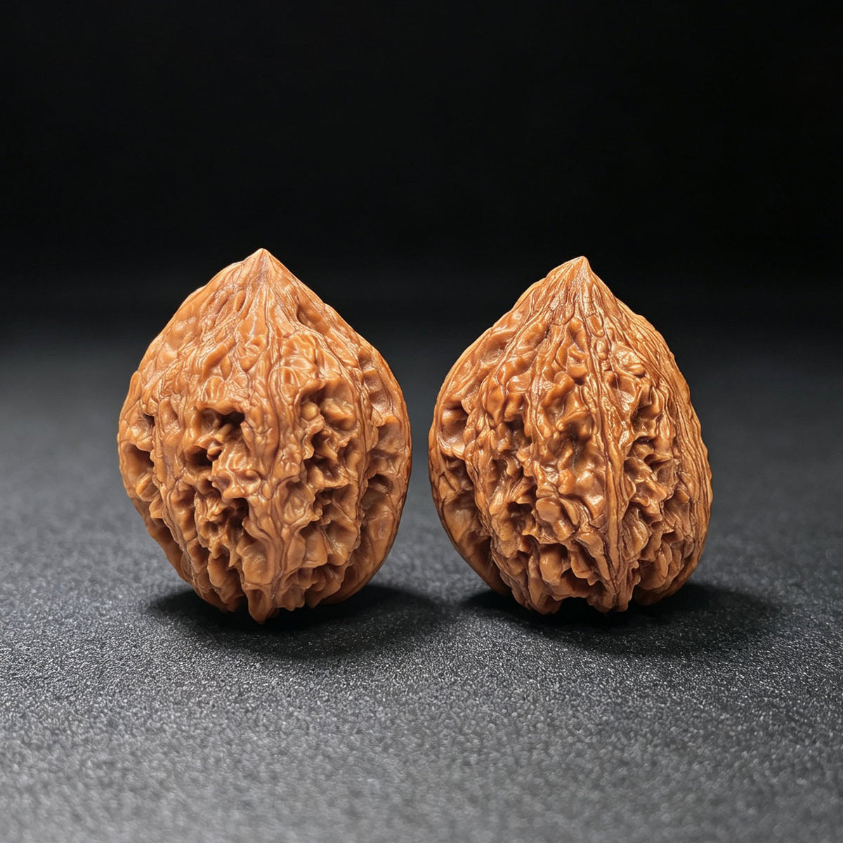 Dagu Stone Wenwan Walnut Pair – Compact High-Crowned Form | 38.0mm × 40.0mm | DGS-1102 - ThePatinaProject