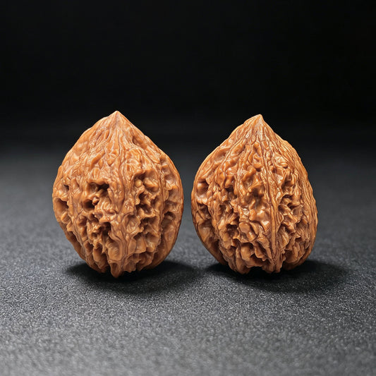 Dagu Stone Wenwan Walnut Pair – Compact High-Crowned Form | 38.0mm × 40.0mm | DGS-1102 - ThePatinaProject