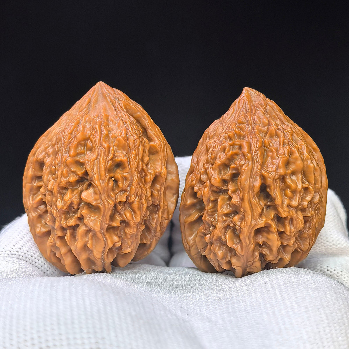 Dagu Stone Wenwan Walnut Pair – Compact High-Crowned Form | 38.0mm × 40.0mm | DGS-1102 - ThePatinaProject