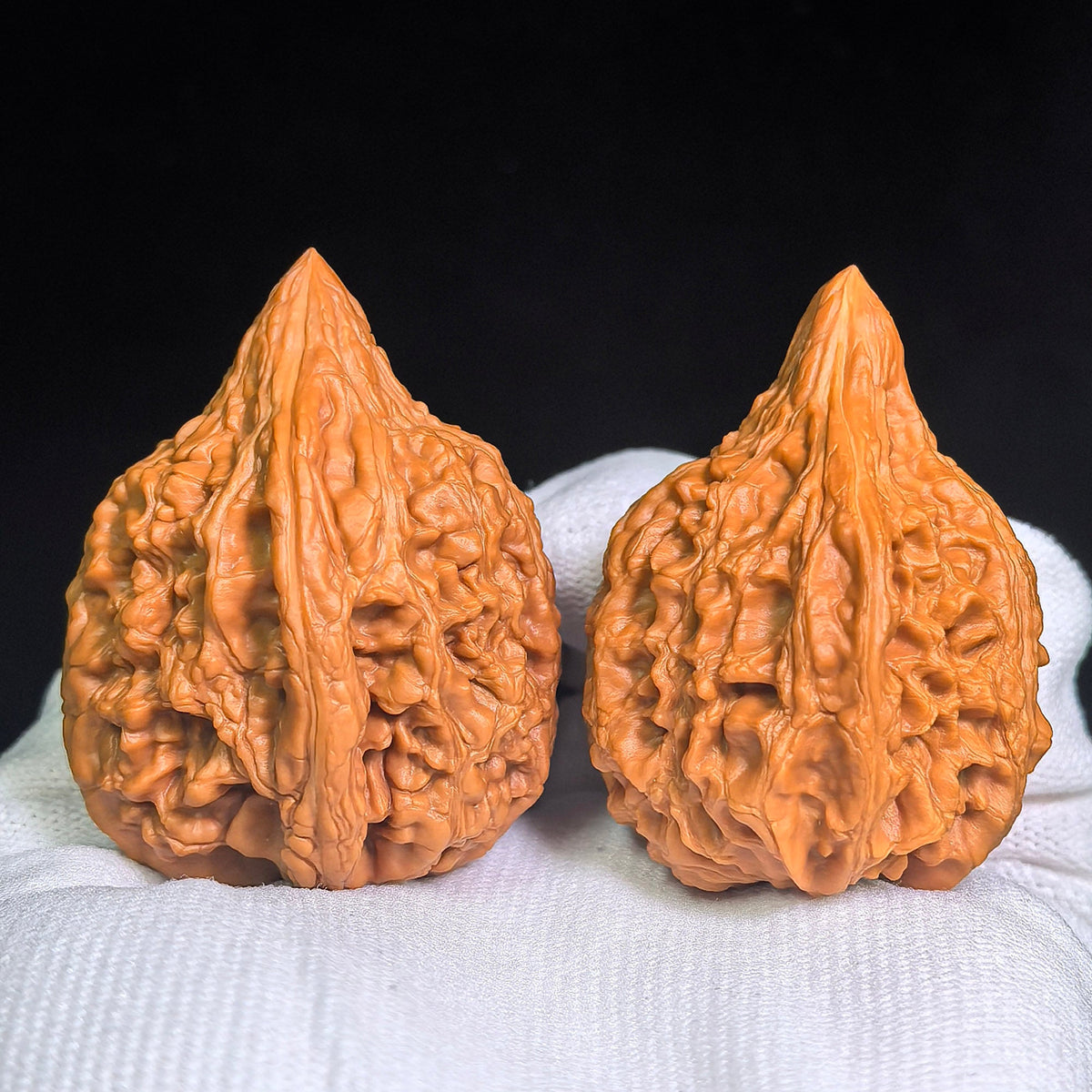 Dagu Stone Wenwan Walnuts Pair | Deep Natural Texture | 38.0mm × 40.0mm | DGS-CWC2E - ThePatinaProject