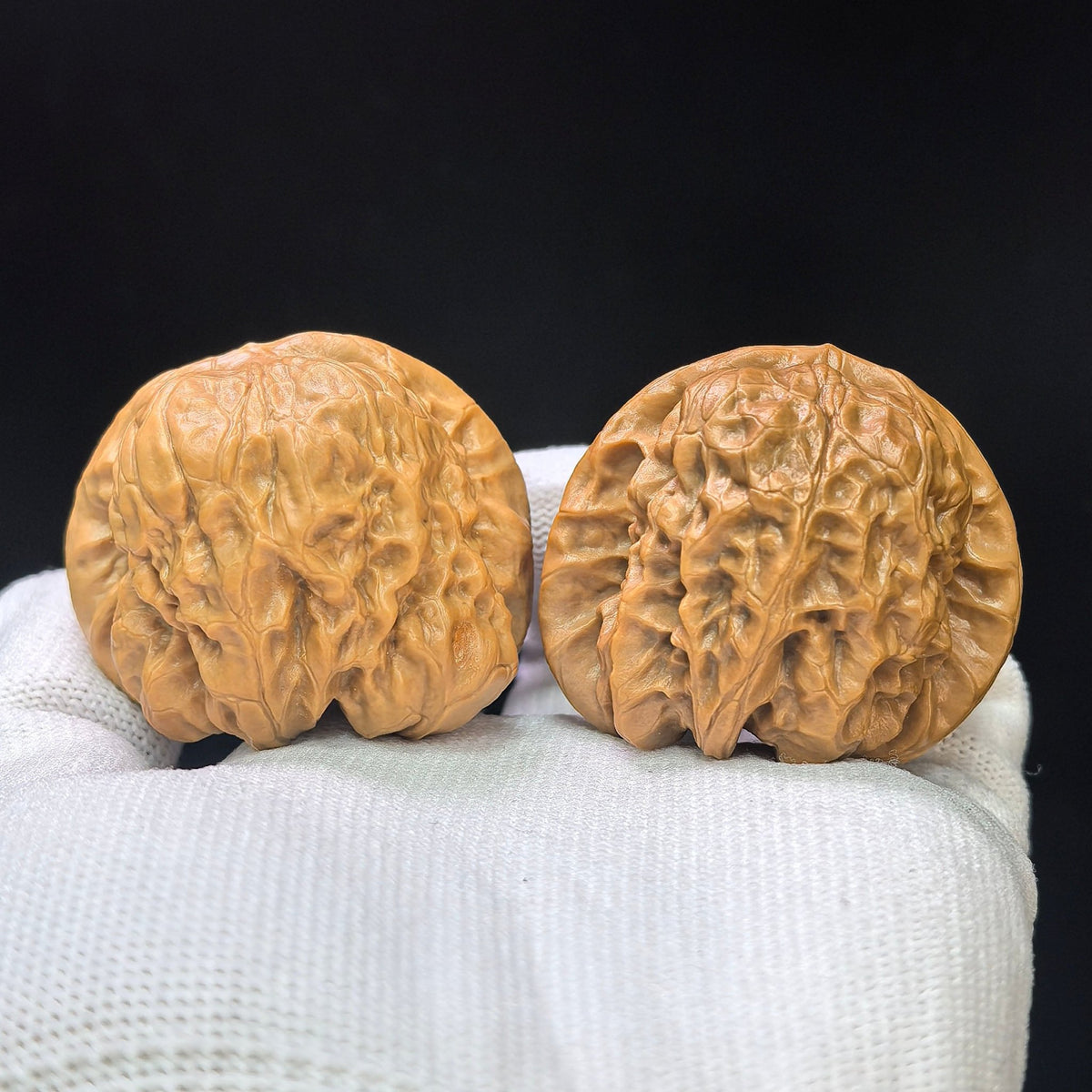 “Damo” Rounded Wenwan Walnut Pair | 43.0mm × 40.0mm | DM-1102 - ThePatinaProject