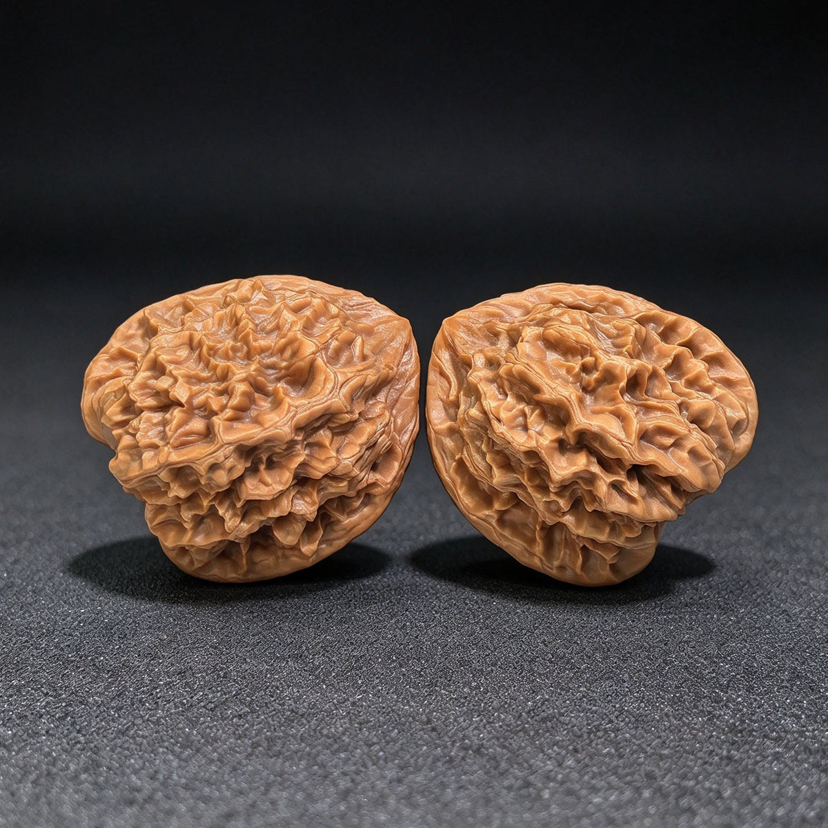 Dragon Scale “Tian Can Jiao” Wenwan Walnut Pair – Sculptural Irregular Form | 41.0mm × 41.0mm | LL-C1E2E - ThePatinaProject