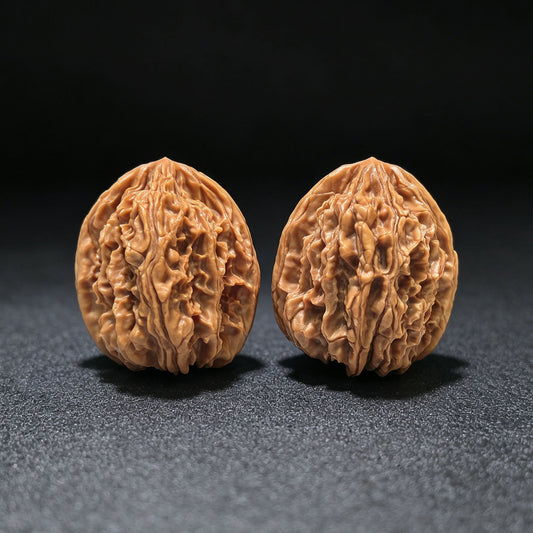 "Eight-Ribbed Skyway" Tongtianba Eight-Ribbed Wenwan Walnuts Pair | 32.0mm x 32.0mm | TTB-1101 - ThePatinaProject