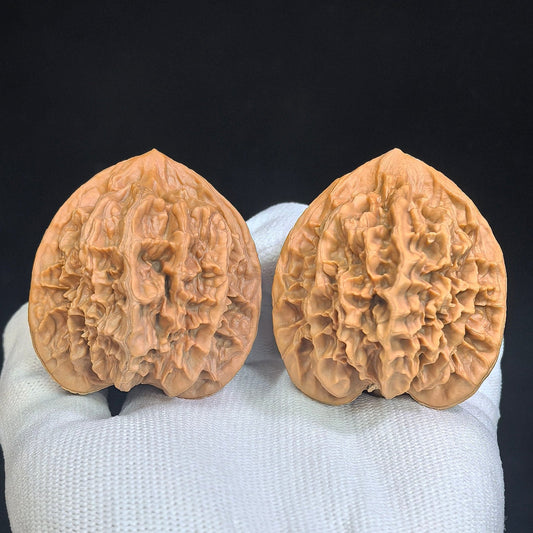 “Emperor” Zhonghua Dahua Wenwan Walnut Pair | Broad Crown & Deep Sculptural Texture | 45.0mm x 44.0mm | DWZHDH-402 - ThePatinaProject