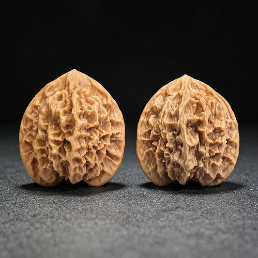 “Emperor” Zhonghua Dahua Wenwan Walnut Pair | Broad Crown & Deep Sculptural Texture | 45.0mm x 44.0mm | DWZHDH-402 - ThePatinaProject