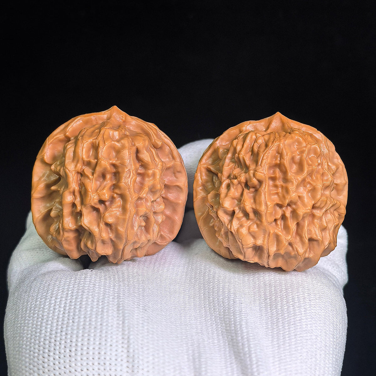 Exquisite "Acacia Harmony" Hehuan Lion Head Masterpiece | Walnut Pair | Flawless Side-by-Side Silhouette Symmetry | HH-702 - ThePatinaProject
