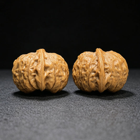 "Flat Pumpkin Dun" Bingxing Nanguadun BJNGD-SY1F4 Low-Profile Wenwan Walnuts Pair | 48.0mm x 44.0mm | BJNGD-SY1F4 - ThePatinaProject
