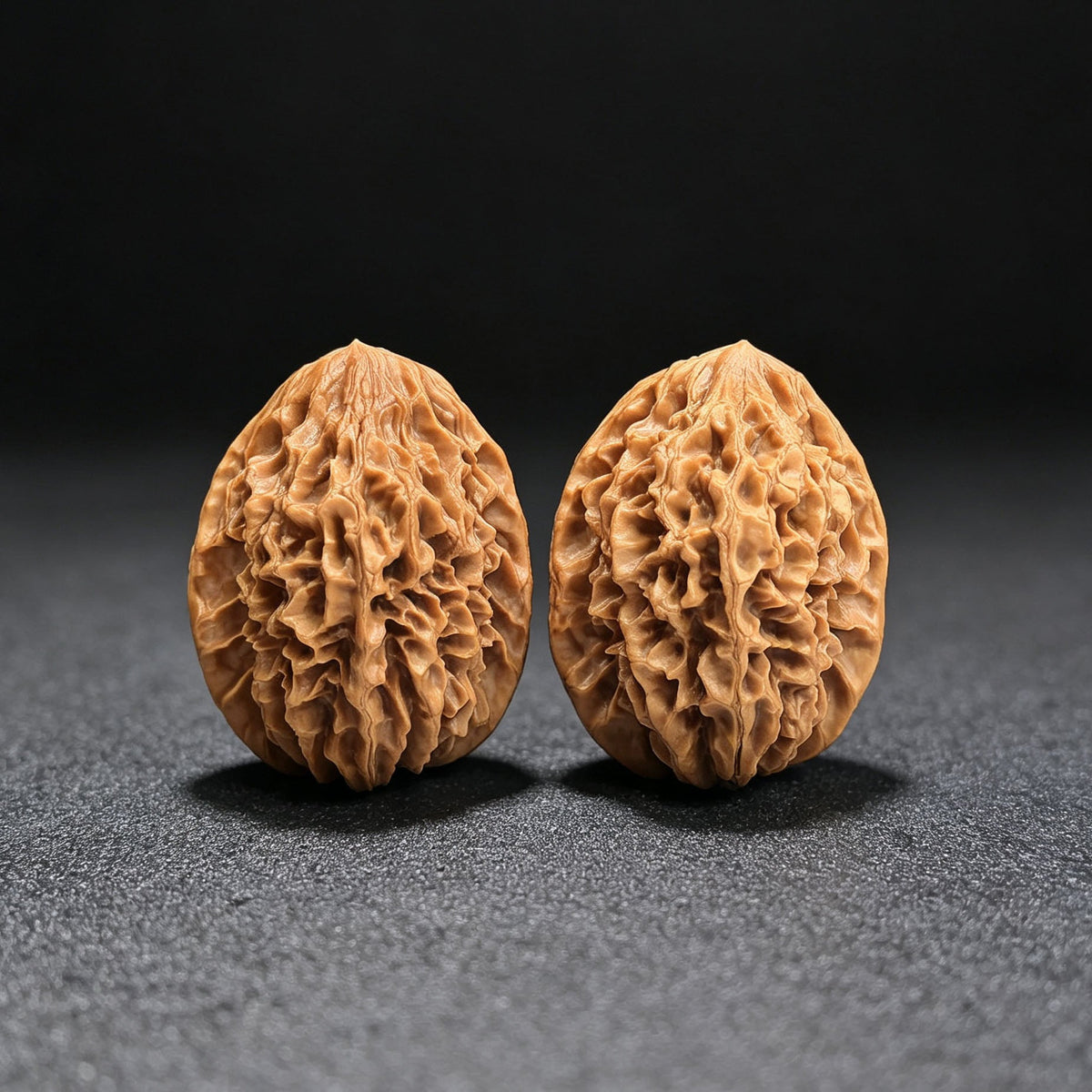 Fortune Mouse Wenwan Walnut Pair – Compact Round Deep-Textured Form | 38.0mm × 38.0mm | ZCS-SY1E8 - ThePatinaProject