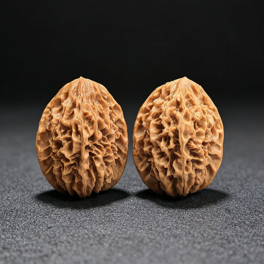Fortune Mouse Wenwan Walnut Pair – Compact Round Deep-Textured Form | 38.0mm × 38.0mm | ZCS-SY1E8 - ThePatinaProject