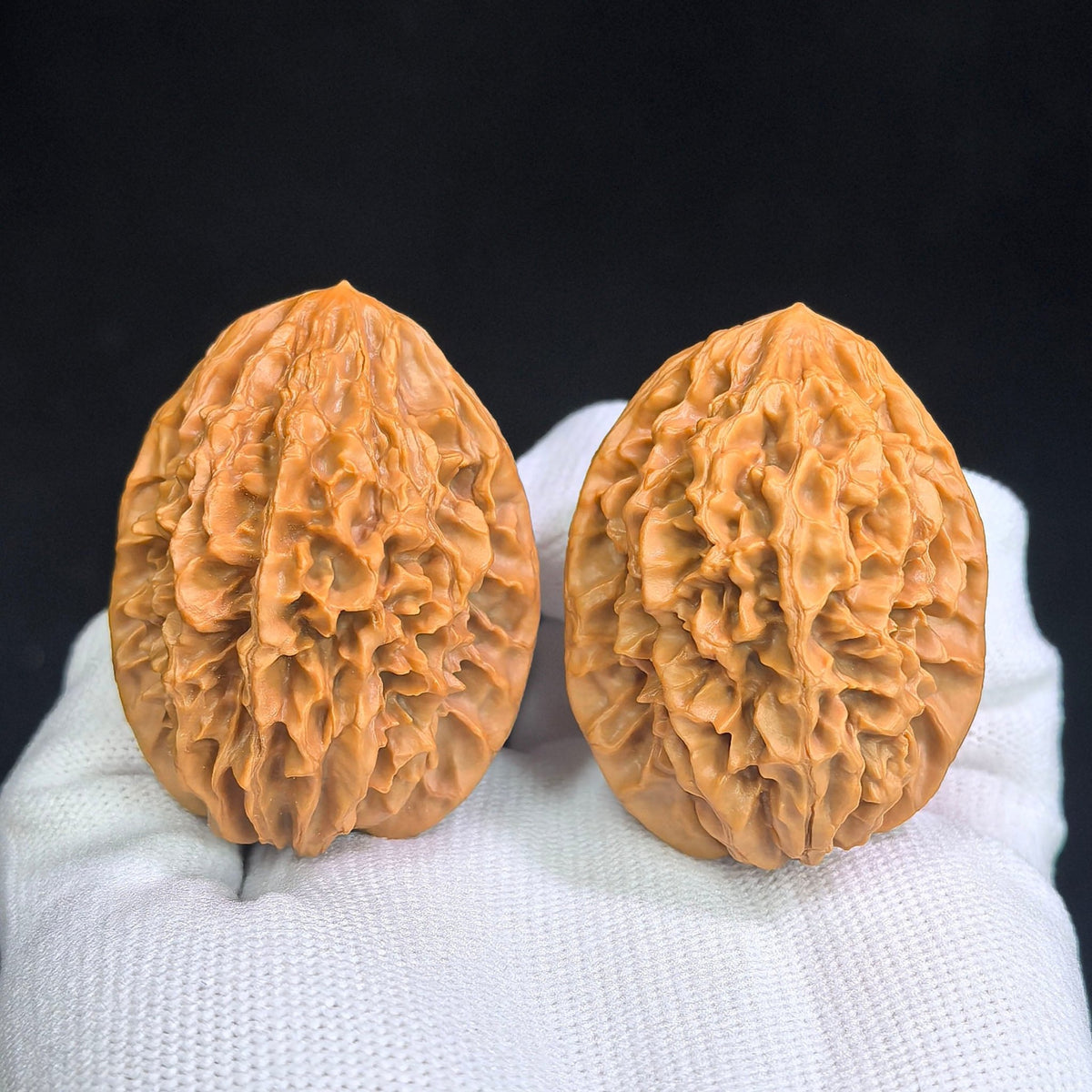 Fortune Mouse Wenwan Walnut Pair – Compact Round Deep-Textured Form | 38.0mm × 38.0mm | ZCS-SY1E8 - ThePatinaProject
