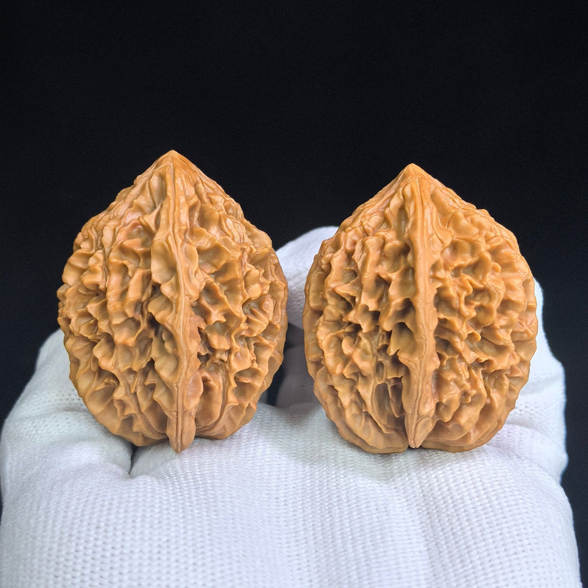 Fortune Mouse Wenwan Walnut Pair – Compact Round Deep-Textured Form | 38.0mm × 38.0mm | ZCS-SY1E8 - ThePatinaProject