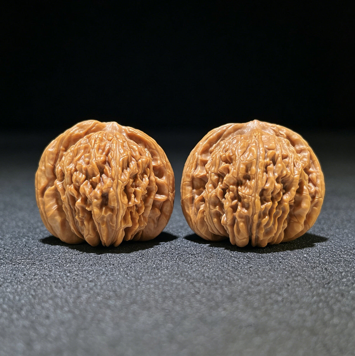 "Four-Story Tower" Sizuolou Wenwan Walnuts (Pair) | 46.0mm x 40.0mm | Stock ID: SZL-1113 - ThePatinaProject