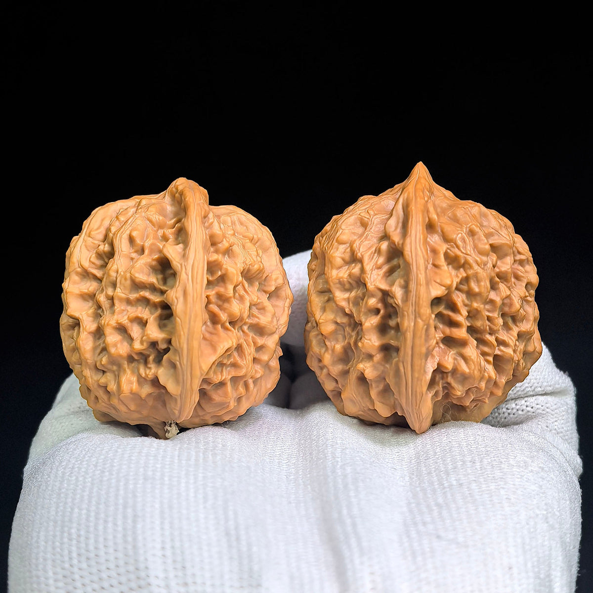 Gecko “Tian Can Jiao” Wenwan Walnut Pair | Rare Flattened Sculptural Form | 44.0mm × 41.0mm | BHTC-C1D2E - ThePatinaProject