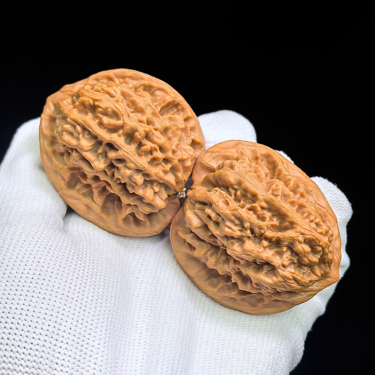 Gecko “Tian Can Jiao” Wenwan Walnut Pair | Rare Flattened Sculptural Form | 44.0mm × 41.0mm | BHTC-C1D2E - ThePatinaProject