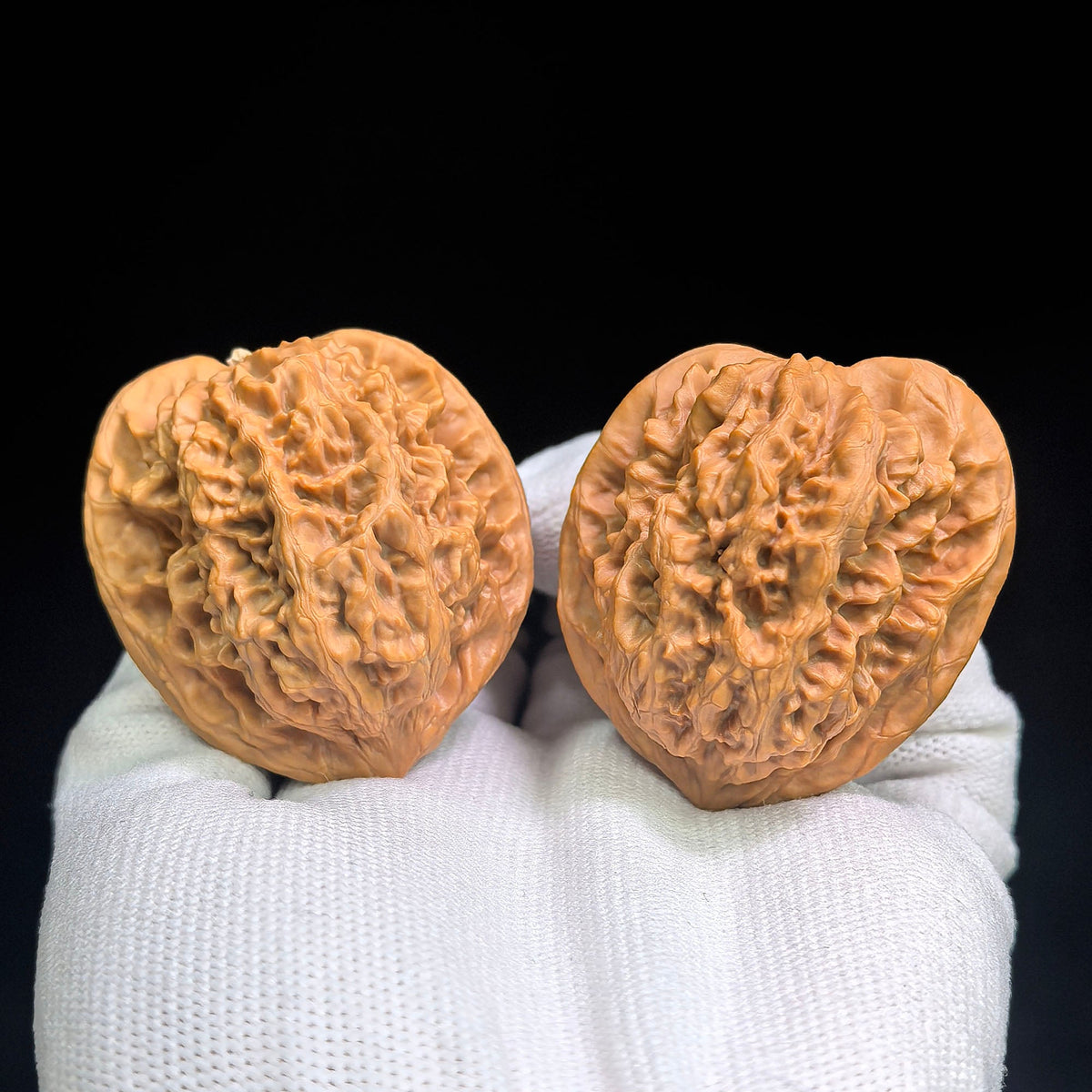 Gecko “Tian Can Jiao” Wenwan Walnut Pair | Rare Flattened Sculptural Form | 44.0mm × 41.0mm | BHTC-C1D2E - ThePatinaProject