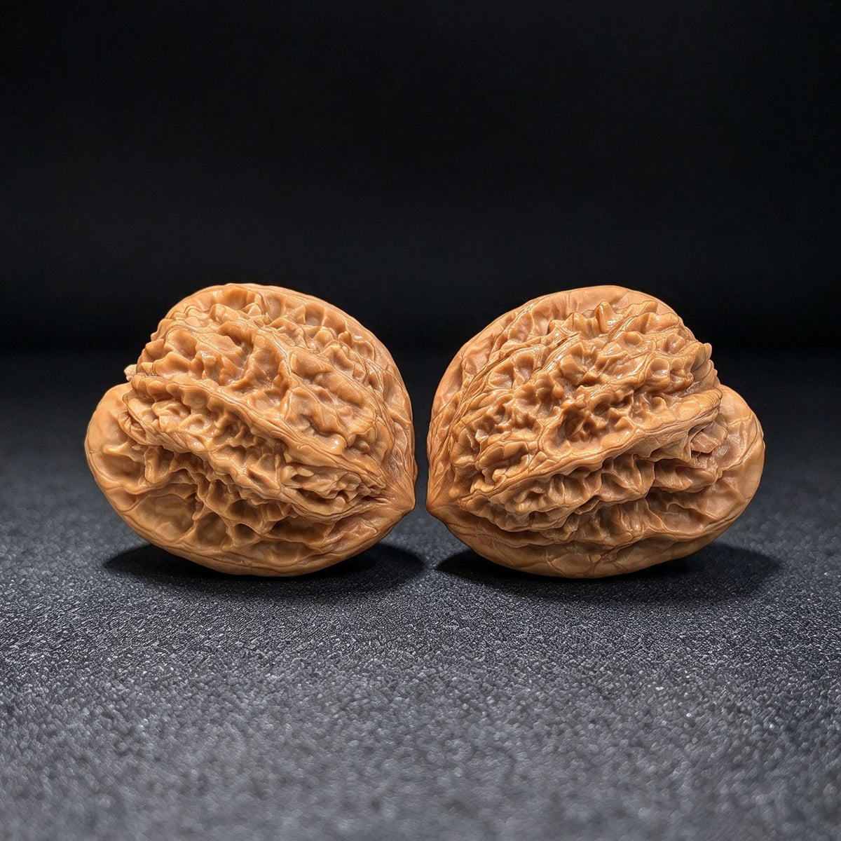 Gecko “Tian Can Jiao” Wenwan Walnut Pair | Rare Flattened Sculptural Form | 44.0mm × 41.0mm | BHTC-C1D2E - ThePatinaProject