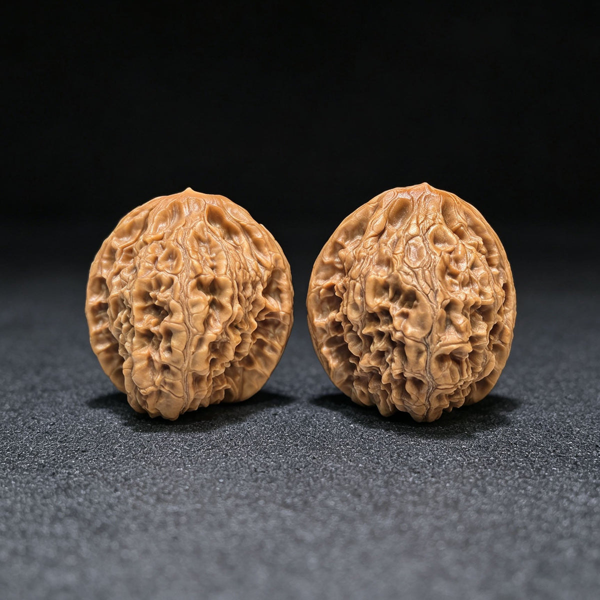 "Golden Kylin" Jinqilin Wenwan Walnuts (Pair) | 34.0mm x 35.0mm | Stock ID: JQL-1402 - ThePatinaProject