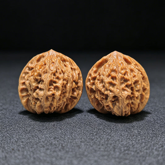 "Golden Kylin" Jinqilin Wenwan Walnuts (Pair) | 41.0mm x 38.0mm | Stock ID: JQL-1403 - ThePatinaProject