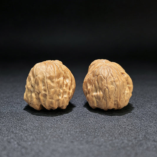 "Golden Toad Vessel" Jinchanzun JCZ-1601 Low-Profile Wenwan Walnuts Pair | 29.0mm x 34.0mm | JCZ-1601 - ThePatinaProject