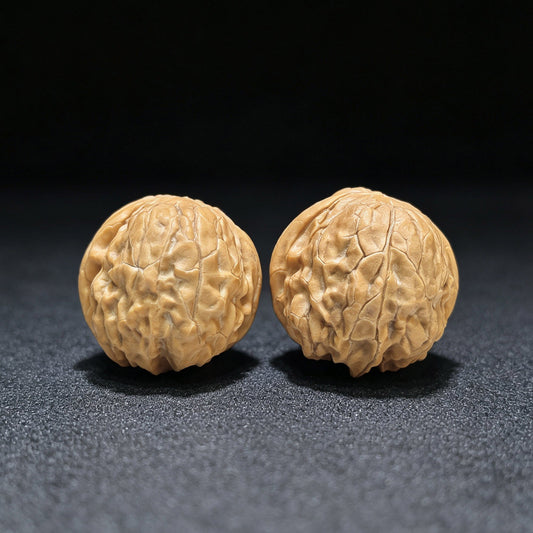 "Golden Toad Vessel" Jinchanzun JCZ-1602 Low-Profile Wenwan Walnuts Pair | 35.0mm x 38.0mm | JCZ-1602 - ThePatinaProject