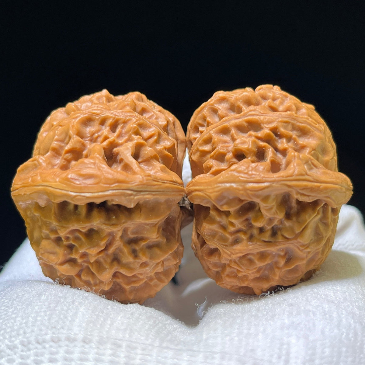 Gongdeng Lion Head (Palace Lantern) Scholar Walnuts Pair | 42.0mm x 41.0mm | Stock ID: GD-1103 - ThePatinaProject