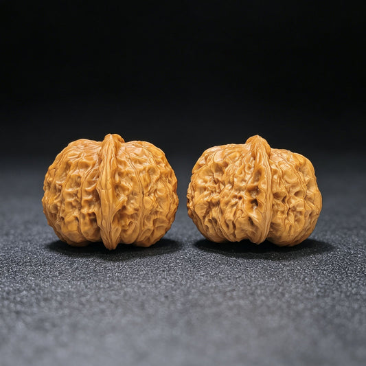 “Gongqiao” Concave-Base Mini Pumpkin Wenwan Walnut Pair | 36.0mm × 41.0mm | BDXNG-17H6 - ThePatinaProject