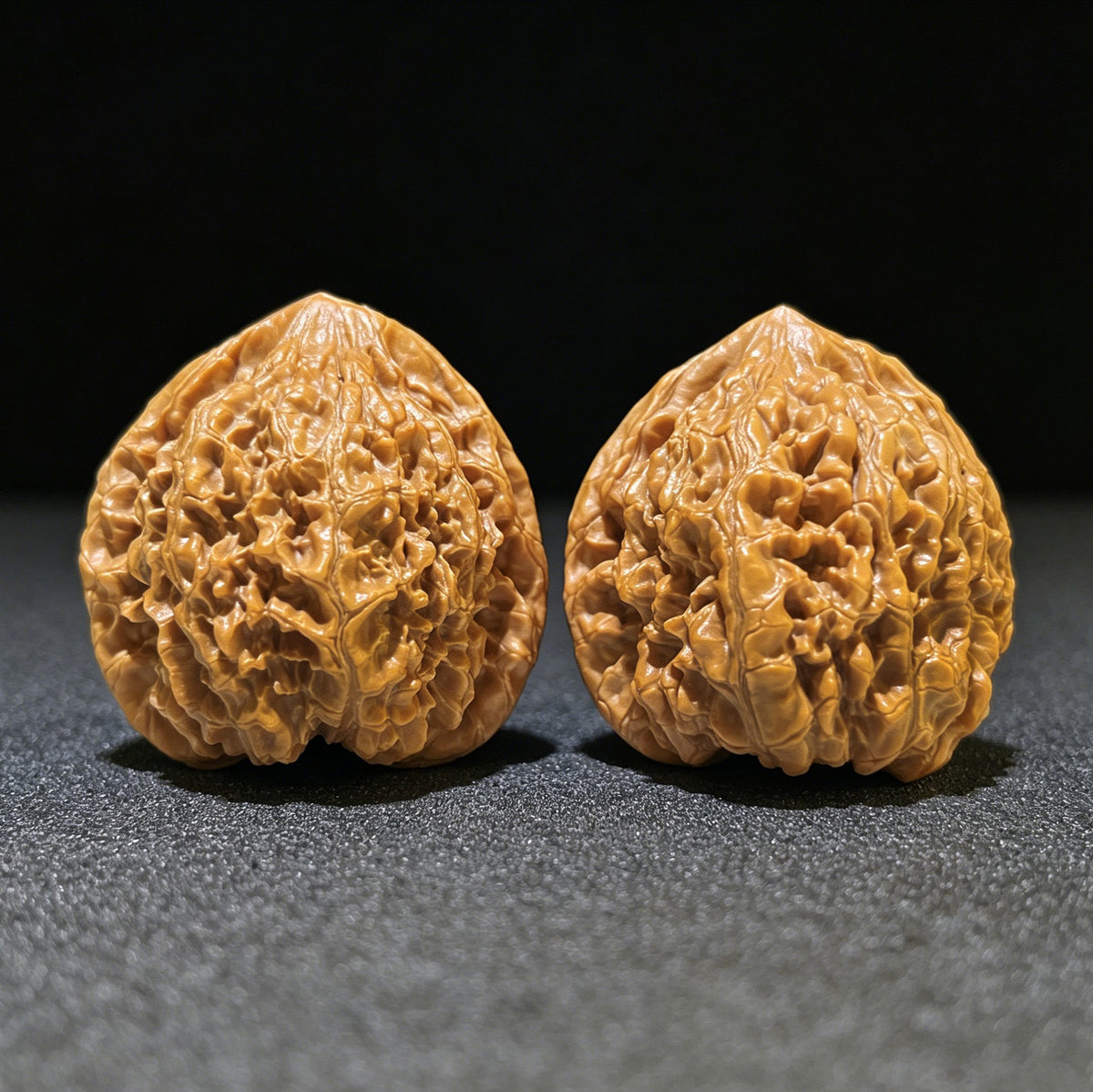 "Grand Official Hat" Da Guan Mao Wenwan Walnuts (Pair) | 46.0mm x 42.0mm | Stock ID: DGM-1103 - ThePatinaProject