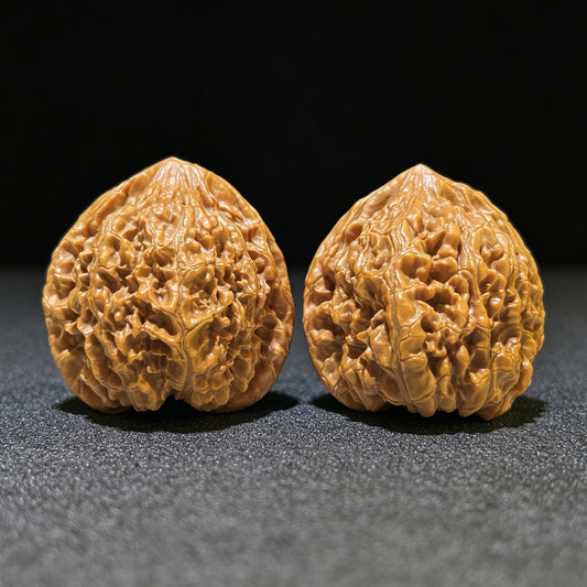 "Grand Official Hat" Da Guan Mao Wenwan Walnuts (Pair) | 46.0mm x 42.0mm | Stock ID: DGM-1103 - ThePatinaProject