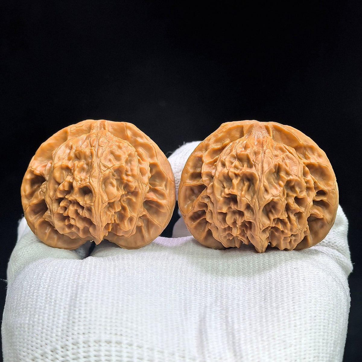 Grand Palace Lantern Wenwan Walnut Pair — 44.0mm x 40.0mm | DGD-17B9C - ThePatinaProject
