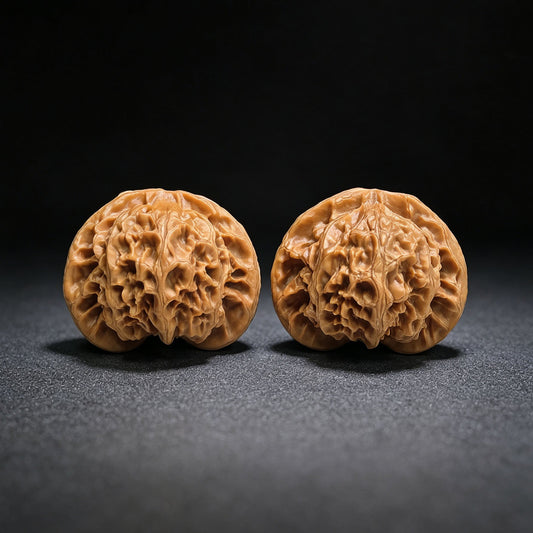 Grand Palace Lantern Wenwan Walnut Pair — 44.0mm x 40.0mm | DGD-17B9C - ThePatinaProject