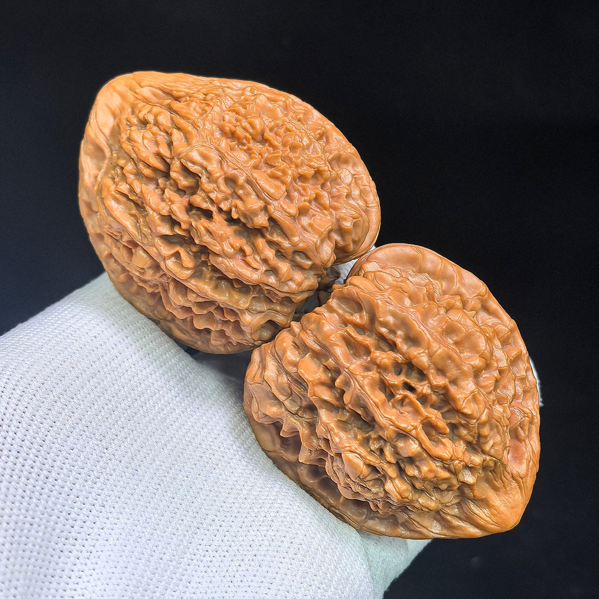 "Guan Mao Wu Gui Bei / Official Hat Turtle Back" Heirloom Collection Wenwan Walnuts Pair | 47.0mm x 41.0mm | GMWB-C1C6E - ThePatinaProject