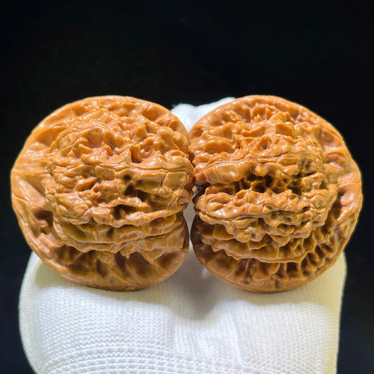 Guanmao (Official Hat) Scholar Walnuts Pair | Grand 51.0mm x 45.0mm | Stock ID: DGM-1101 - ThePatinaProject