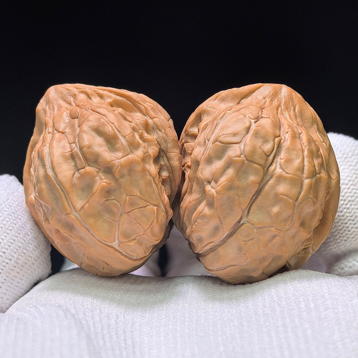 Guijiawen Banbi (Turtle Shell Half-Wall) Scholar Walnuts Pair | 32.0mm x 37.0mm | Stock ID: GJWBB-401E - ThePatinaProject