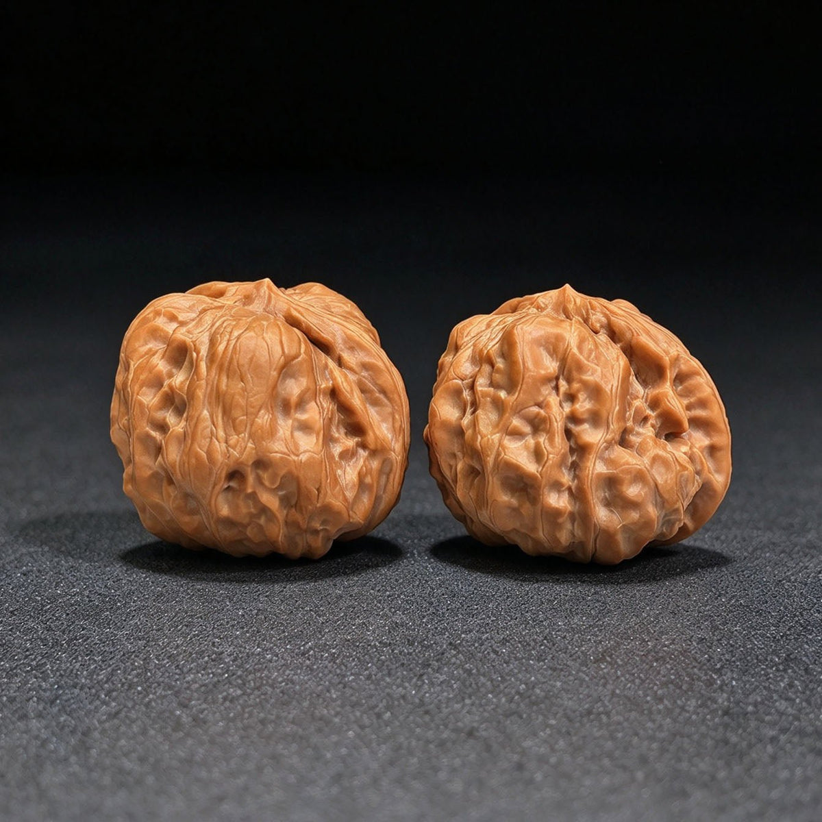 "Ha Ma Tou Shun Feng Er / Frog Head Wind-Listening Ear" Heirloom Collection Wenwan Walnuts Pair | 33.0mm x 37.0mm | HMSF-C1C7E - ThePatinaProject