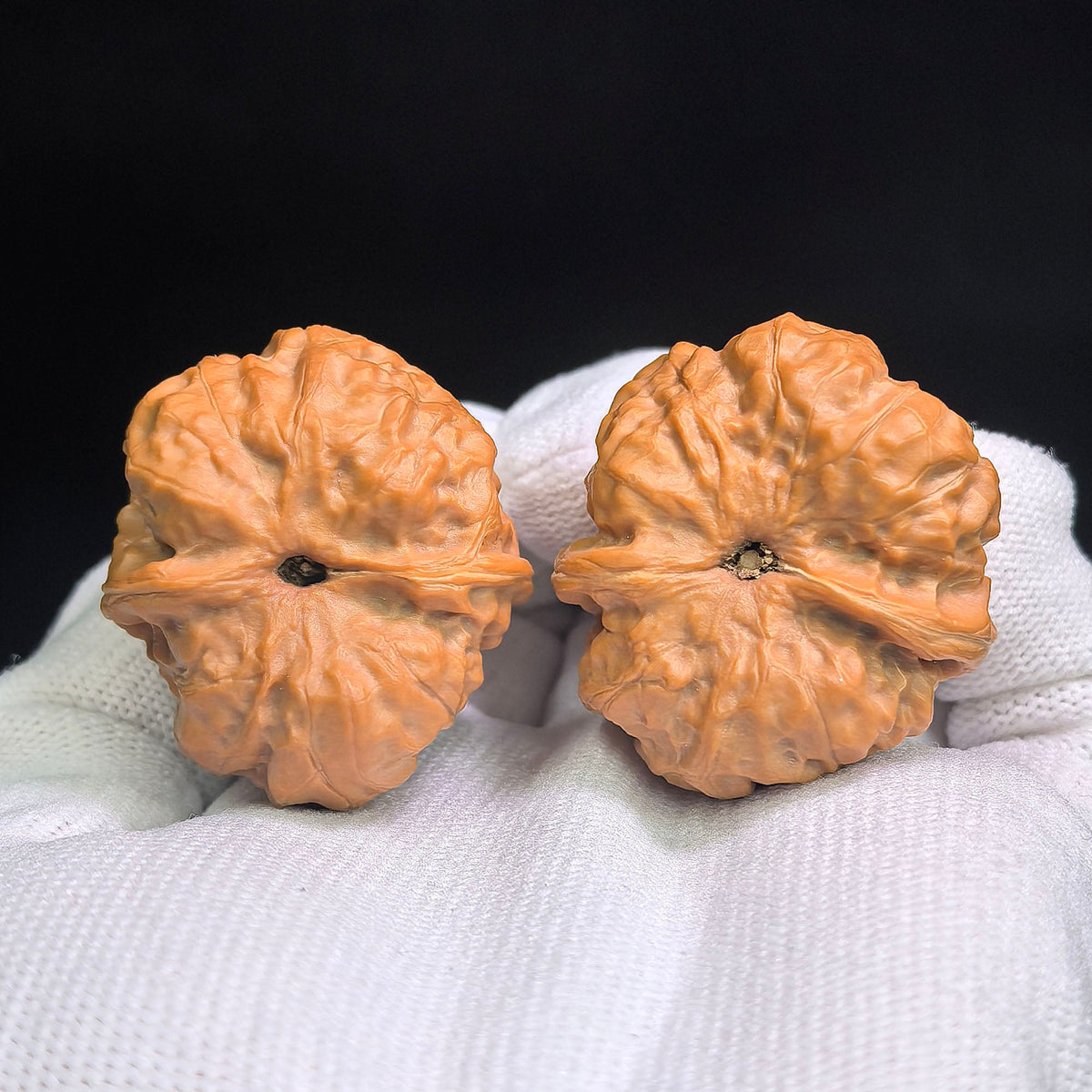 "Ha Ma Tou Shun Feng Er / Frog Head Wind-Listening Ear" Heirloom Collection Wenwan Walnuts Pair | 33.0mm x 37.0mm | HMSF-C1C7E - ThePatinaProject