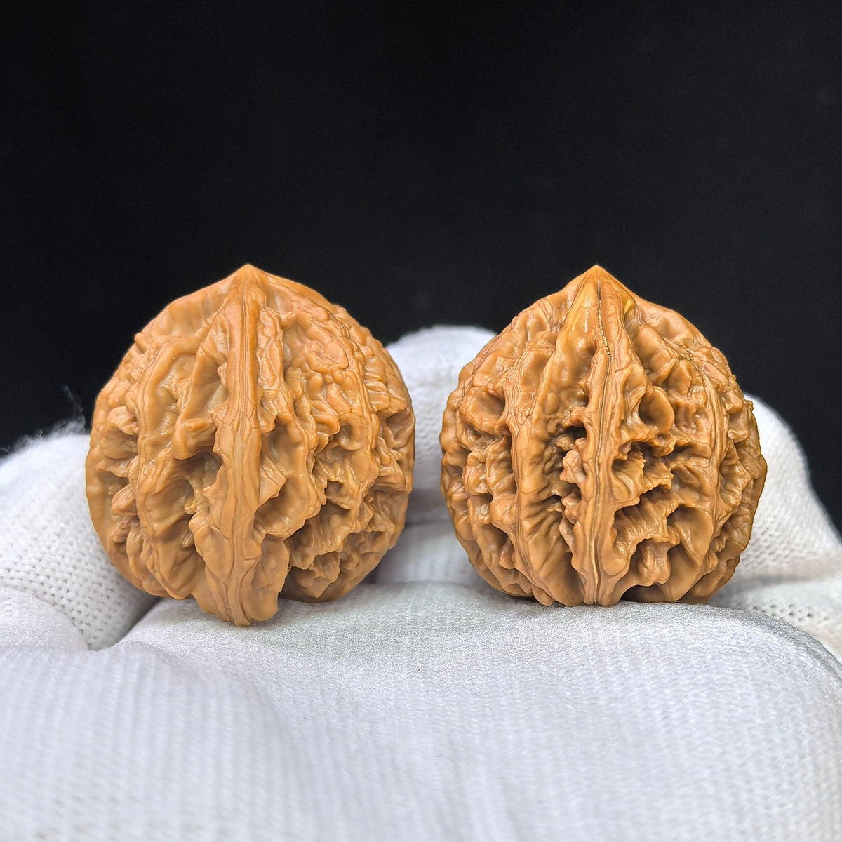 "Holy Flame Medallion / Sheng Huo Ling" Heirloom Collection Wenwan Walnuts Pair | 33.0mm x 31.0mm | SHL-SY1F7 - ThePatinaProject