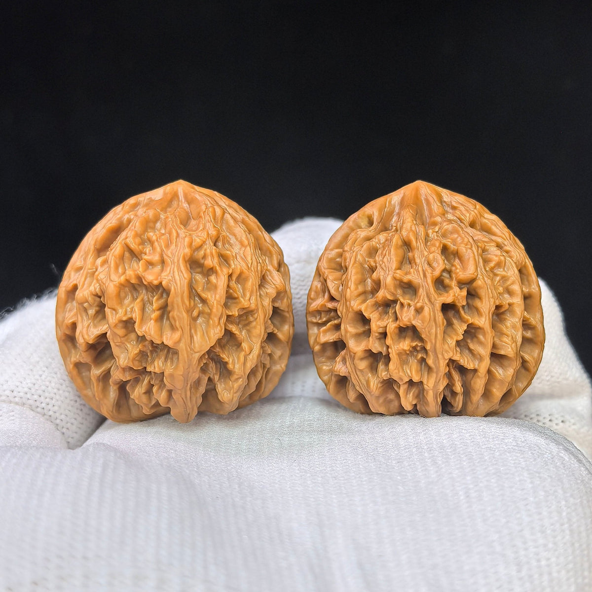 "Holy Flame Medallion / Sheng Huo Ling" Heirloom Collection Wenwan Walnuts Pair | 33.0mm x 31.0mm | SHL-SY1F7 - ThePatinaProject